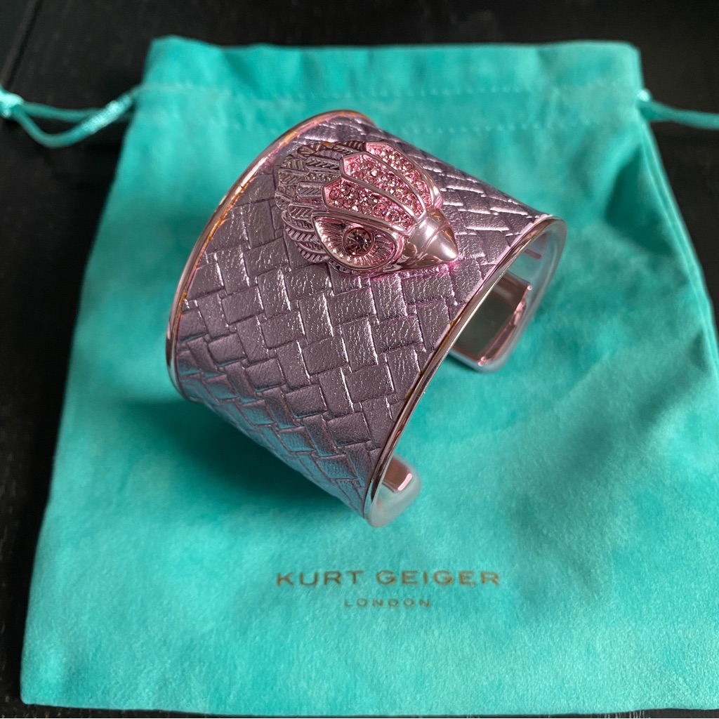 Kurt Geiger Eagle Xl Statement Leather Cuff Pink